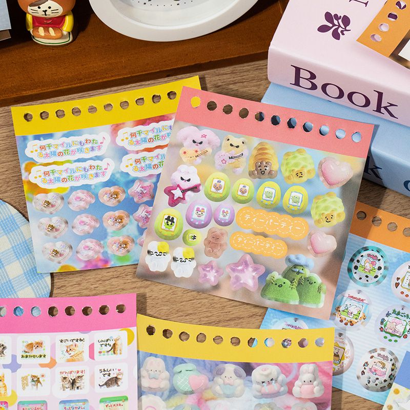 Japanese Retro Sticker Book – Showa & Heisei Memories Collection (Each Book: 1300+ Stickers, 48 Sheets)