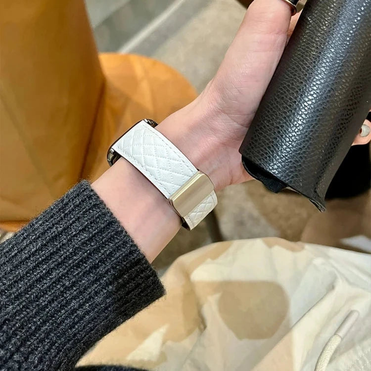 Magnetic Band Soft Leather Bracelet Strap