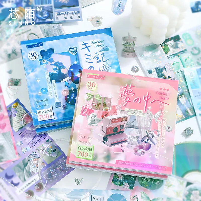 Dreamcore Aesthetic Sticker Book – Memories & Dreams Series (700+ Stickers, 30 Pages per Book)