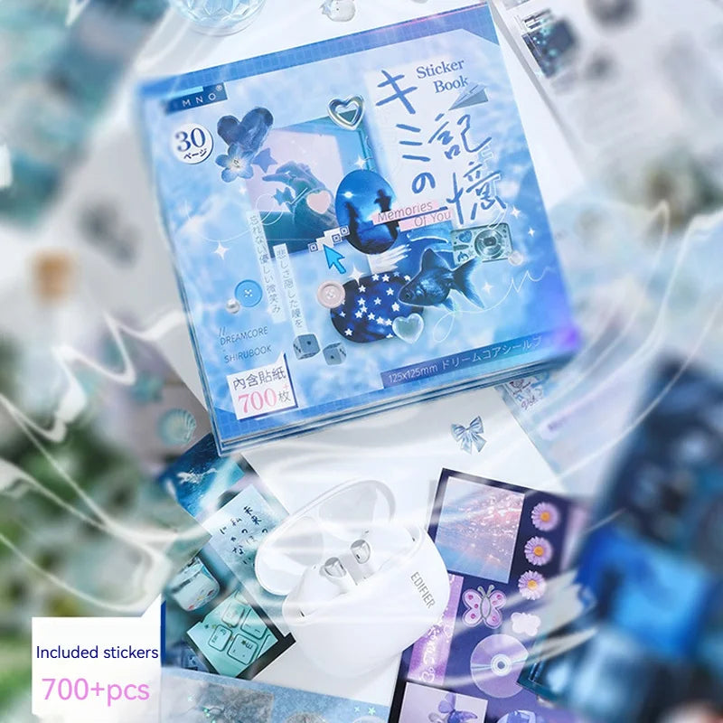 Dreamcore Aesthetic Sticker Book – Memories & Dreams Series (700+ Stickers, 30 Pages per Book)