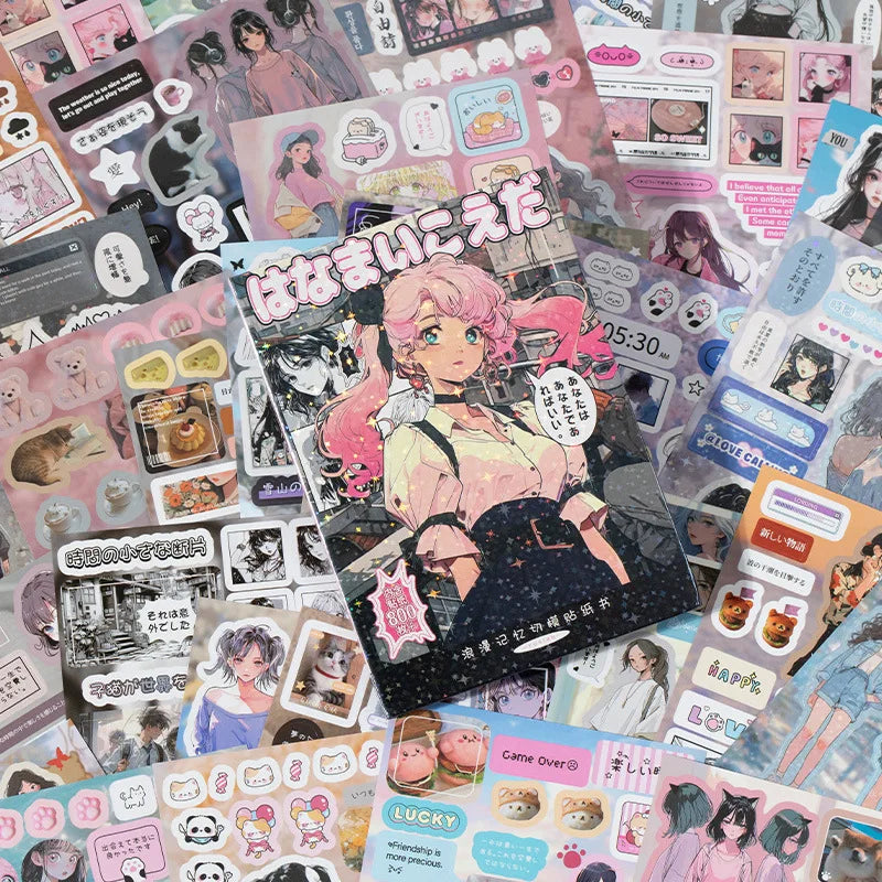 Japanese Sentimental Sticker Book Series – Nostalgia, Romance & Seasons (800+ Stickers and 45 Pages per Book)