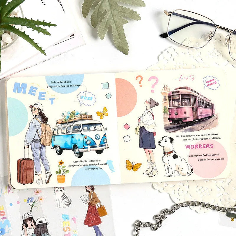 Everyday Girl Sticker Book Set – 4 Aesthetic Themes, 20 Sheets Each