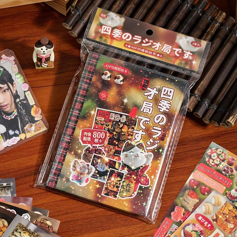 Japanese Sentimental Sticker Book Series – Nostalgia, Romance & Seasons (800+ Stickers and 45 Pages per Book)