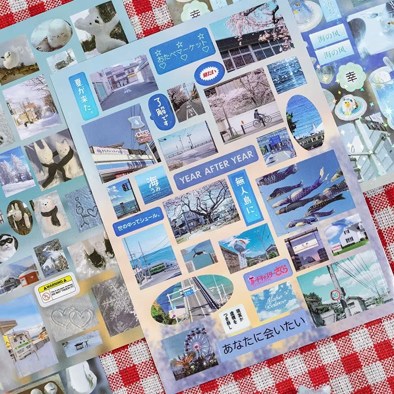 Japanese Sentimental Sticker Book Series – Nostalgia, Romance & Seasons (800+ Stickers and 45 Pages per Book)