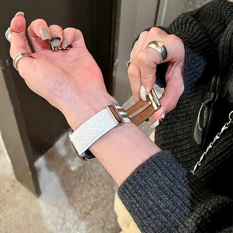 Magnetic Band Soft Leather Bracelet Strap
