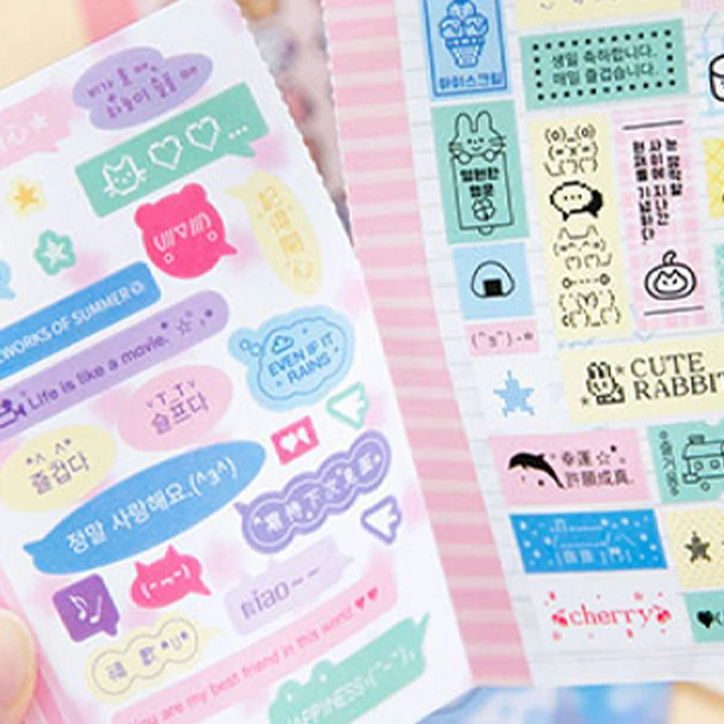 30Pcs/book Duplex M5 sticker book Korean style Cute Cartoon Decorative Stickers