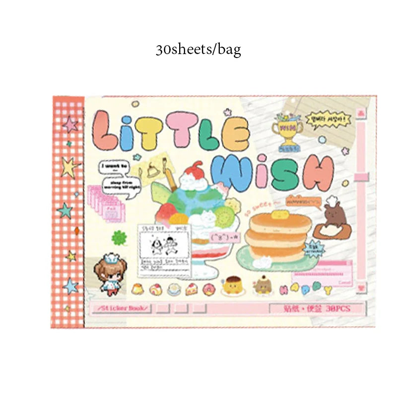 30Pcs/book Duplex M5 sticker book Korean style Cute Cartoon Decorative Stickers