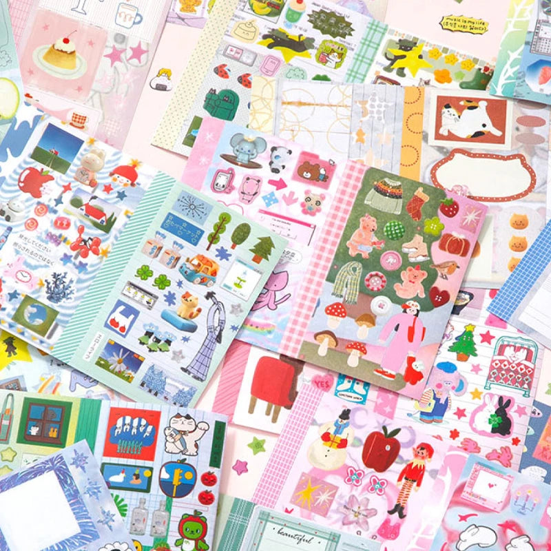 30Pcs/book Duplex M5 sticker book Korean style Cute Cartoon Decorative Stickers