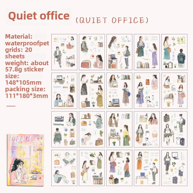 Everyday Girl Sticker Book Set – 4 Aesthetic Themes, 20 Sheets Each
