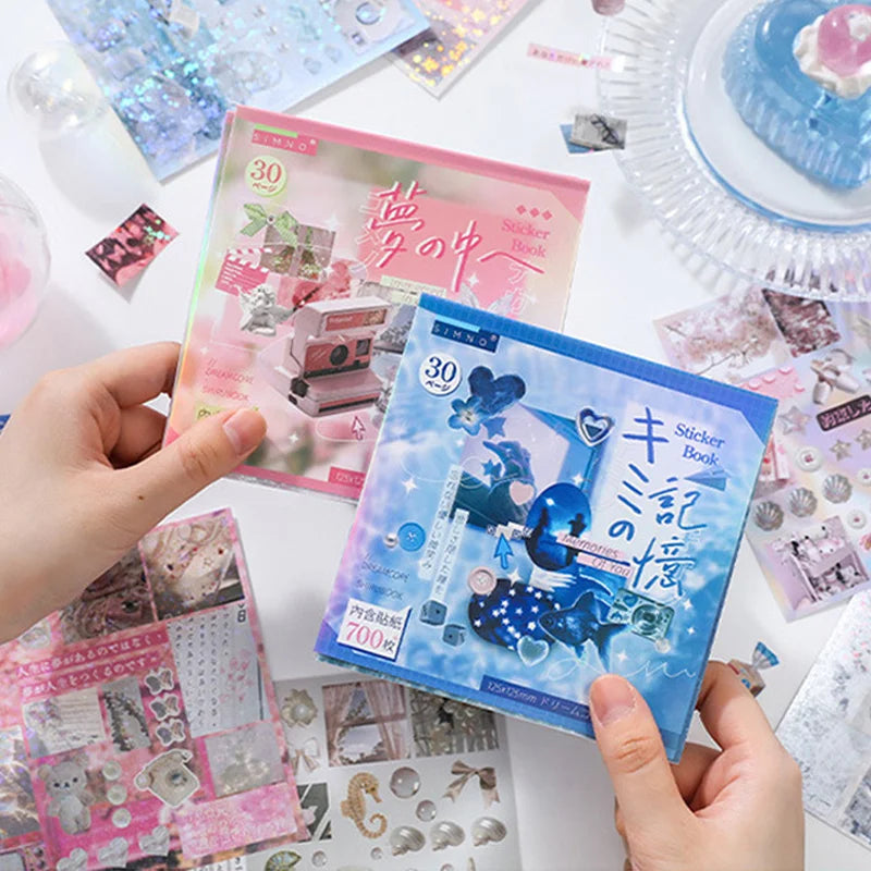 Dreamcore Aesthetic Sticker Book – Memories & Dreams Series (700+ Stickers, 30 Pages per Book)